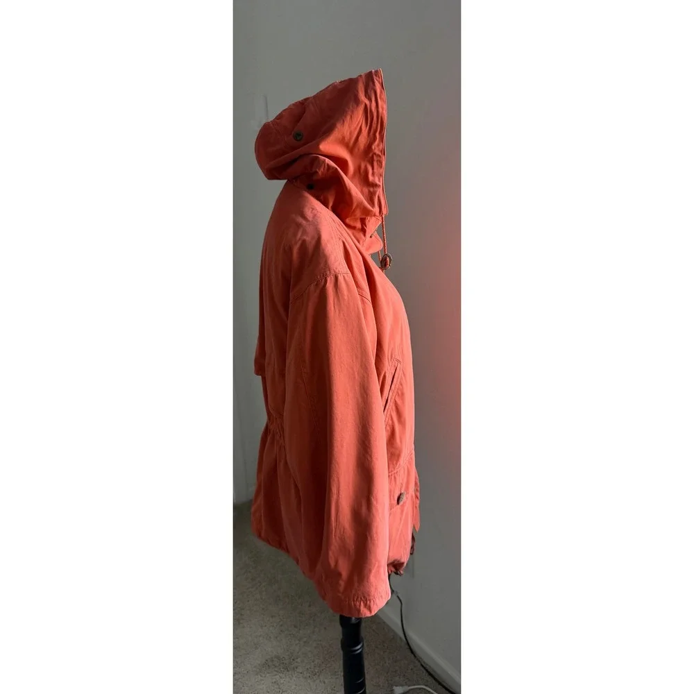 Burberry‎ Cotton Parka Jacket Burnt Orange Hooded Removable Lining Jacket Sz XL - Picture 4 of 16